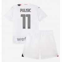 Camisa de Futebol AC Milan Christian Pulisic #11 Equipamento Secundário Infantil 2023-24 Manga Curta (+ Calças curtas)